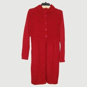 NWOT Fever Long Knit Cardigan, Women Size S, Red